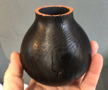 Load image into Gallery viewer, Seed Pod Dried Flower Vase-Black with Copper Highlight
