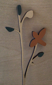 Wooden Flowers-Large Stem 6mm Thick-Mixed selection