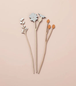 Wooden Flowers-Large Stem 6mm Thick-Mixed selection